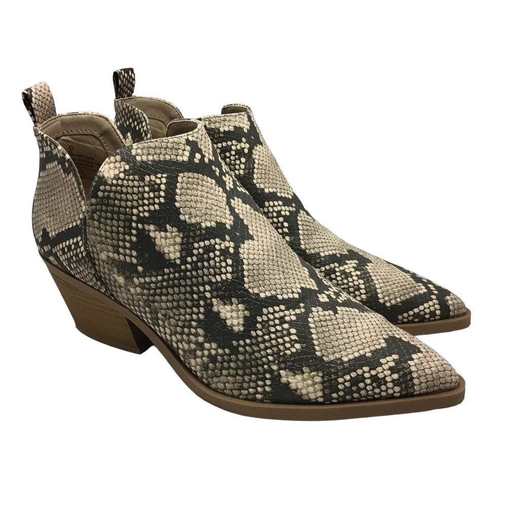 Womens Sz 9 Cari Cut Out Snake Print Ankle Bootie Boots Universal Thread Gray